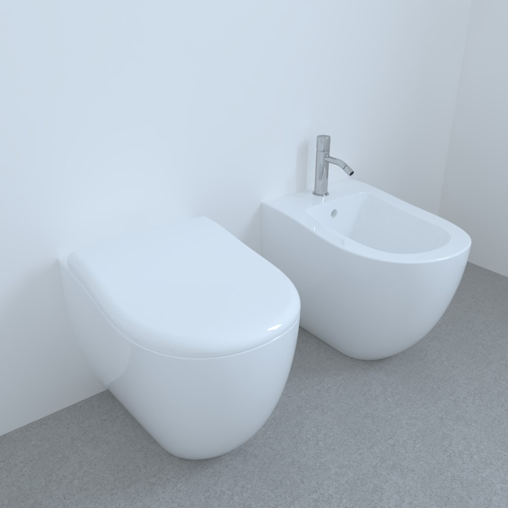 CIELO-FLUID-con-kit-WC-A-TERRA-COPRIVASO-BIDET-A-TERRA