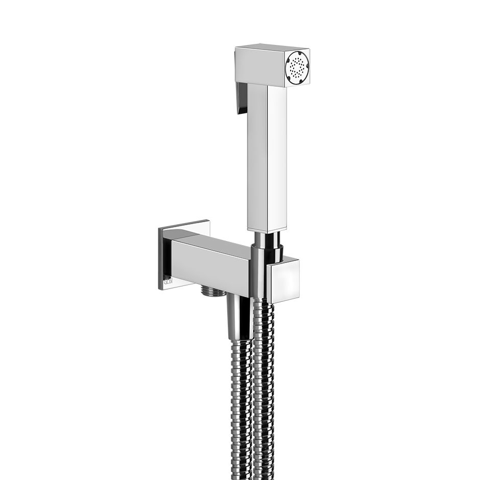 RETTANGOLO TOTAL LOOK Doccetta shut-off a parete. Da abbinare a miscelatore - CROMO