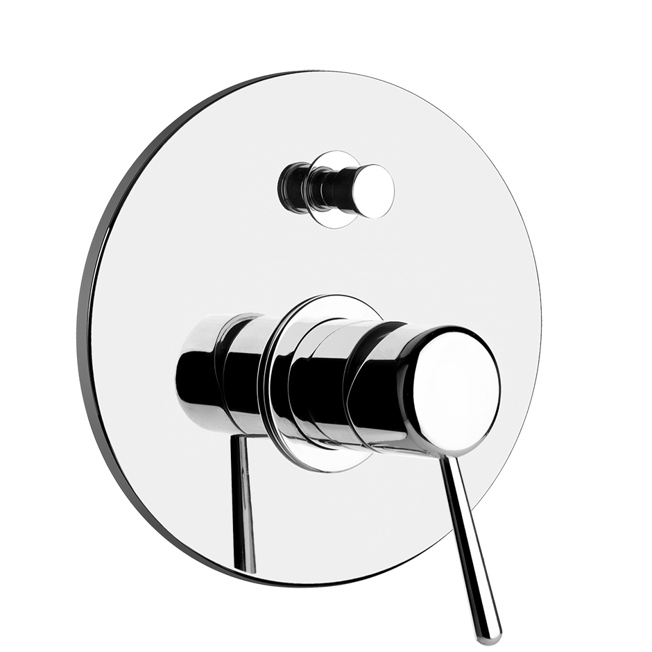 GOCCIA Parte esterna Miscelatore a parete 2 vie con deviatore automatico bagno/doccia - CROMO