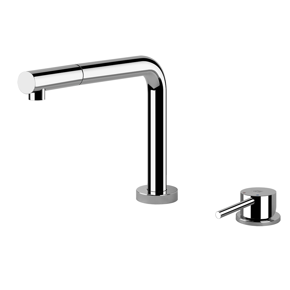 SU&GIU Miscelatore Monocomando girevole, abbattibile con doccetta monogetto  - CROMO