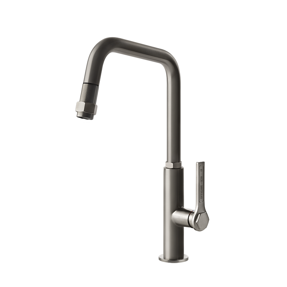 OFFICINE Miscelatore Monocomando girevole con doccetta monogetto  - CROMO