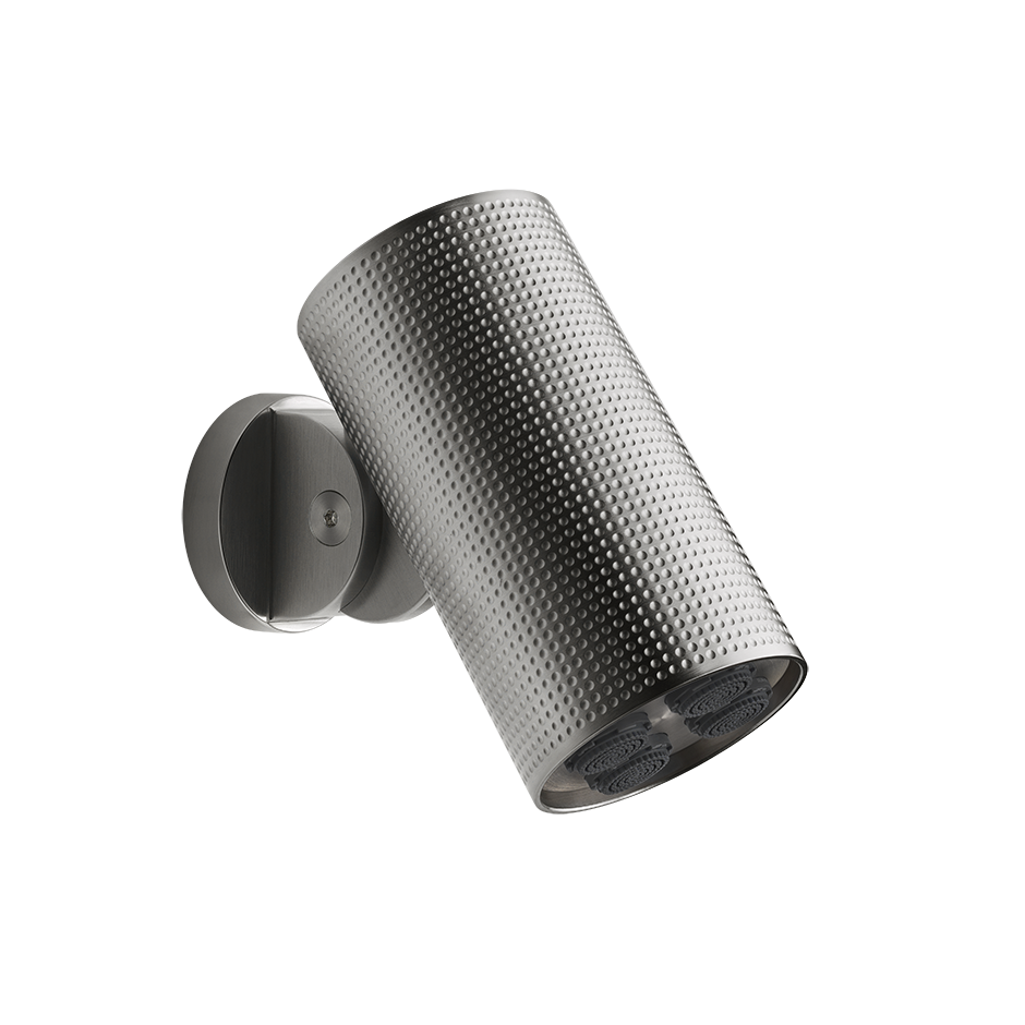 Soffione anticalcare Doccia a parete orientabile CESELLO. Funzione Multy-spray - BRASS BRUSHED PVD