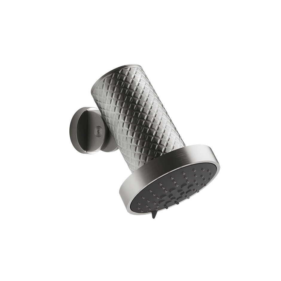 Soffione anticalcare a parete orientabile INTRECCIO. Funzione PIOGGIA/SPRAY/MASSAGGIO - BRASS BRUSHED PVD