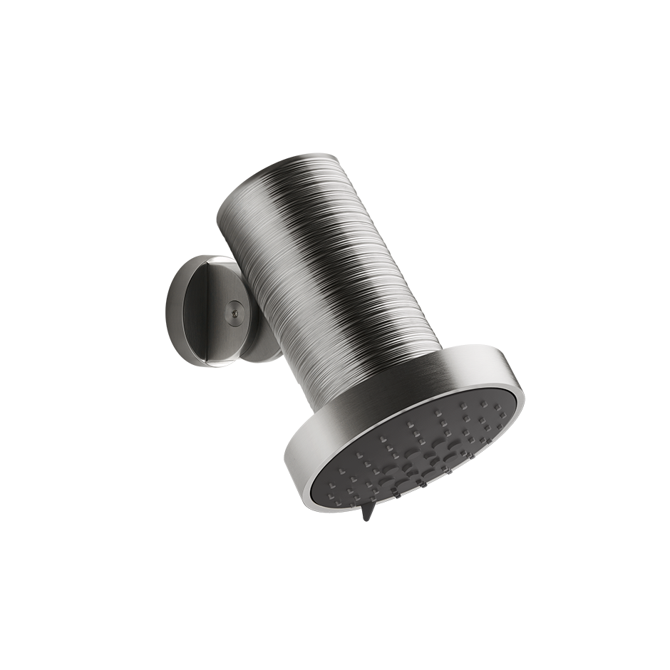 Soffione anticalcare a parete orientabile TRAME. Funzione PIOGGIA/SPRAY/MASSAGGIO - BLACK METAL BRUSHED PVD