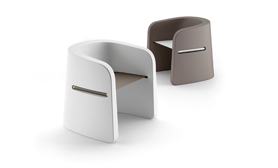 PLUST SEDUTA TALEA CON SED.TESSUTO BIANCO - TORTORA