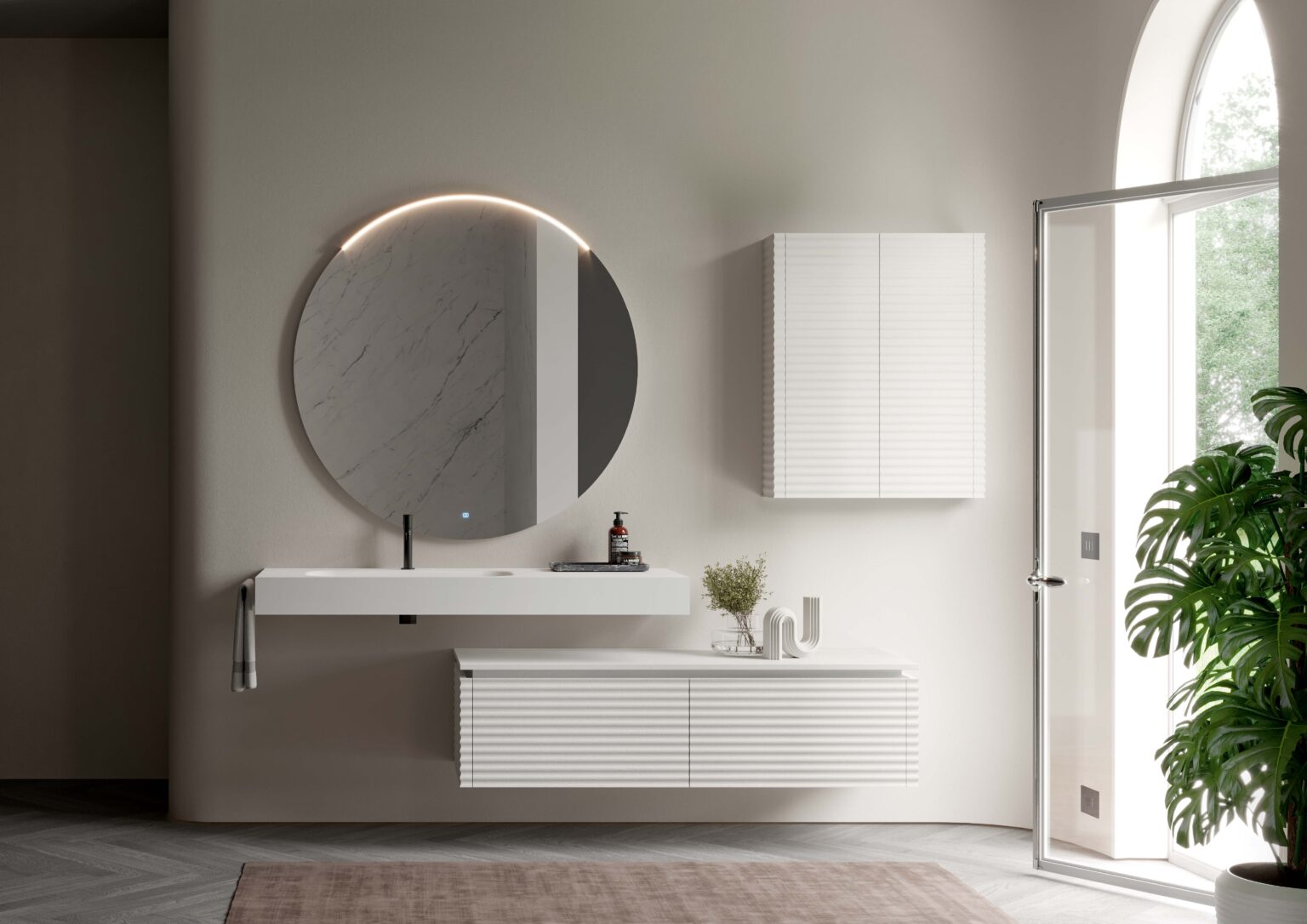 IDEA DOLCEVITA KIT 06 MOBILE DA BAGNO (ROVERE LACCATO NEVE A PORO APERTO)