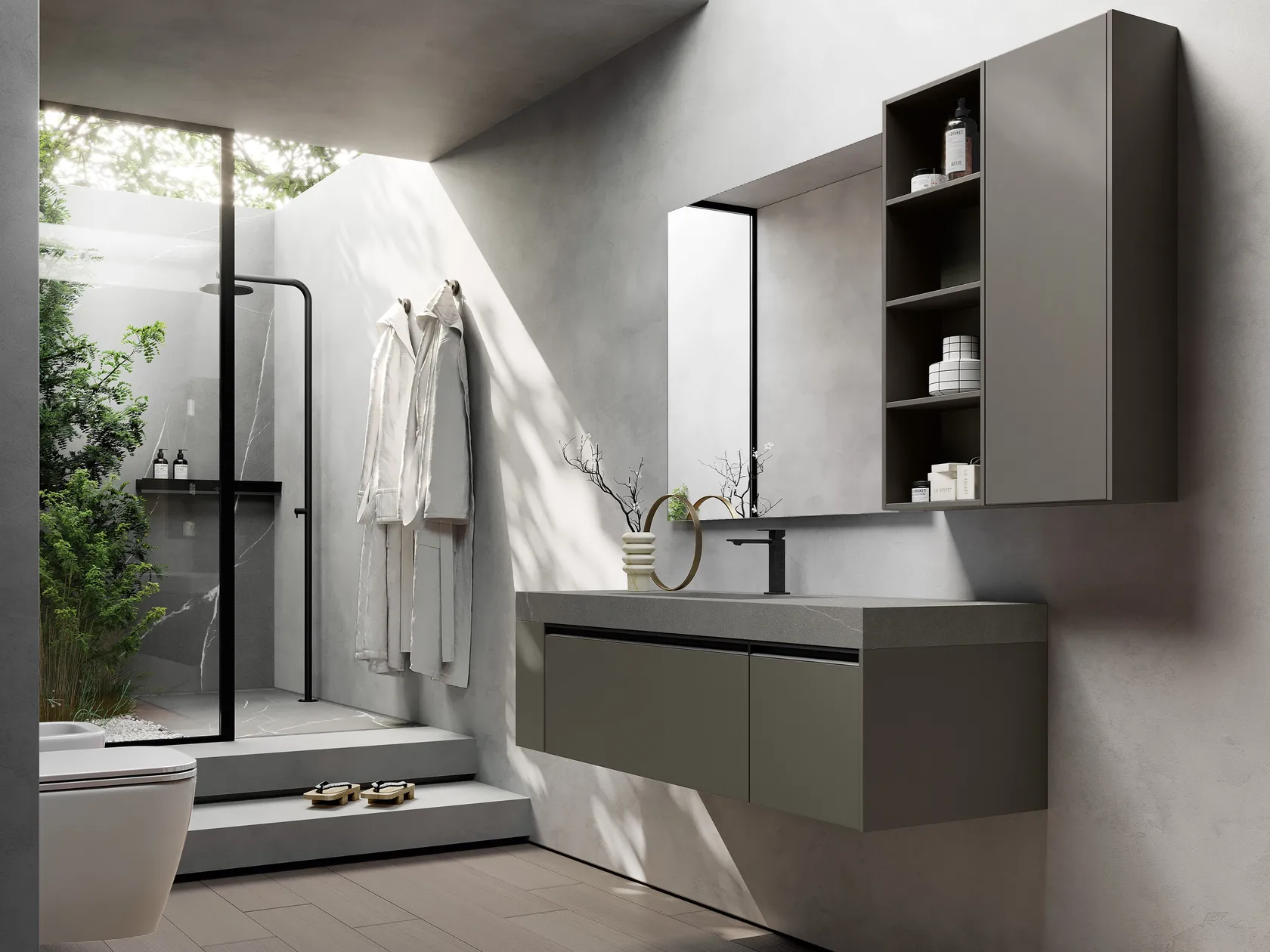 IDEA SENSE KIT 07 MOBILE DA BAGNO (TEAK LACCATO TORTORA)