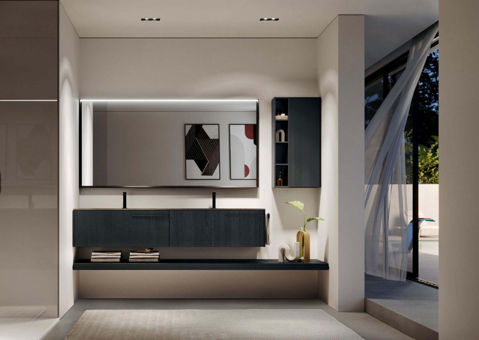 IDEA SENSE KIT 08 MOBILE DA BAGNO (TEAK LACCATO NERO)