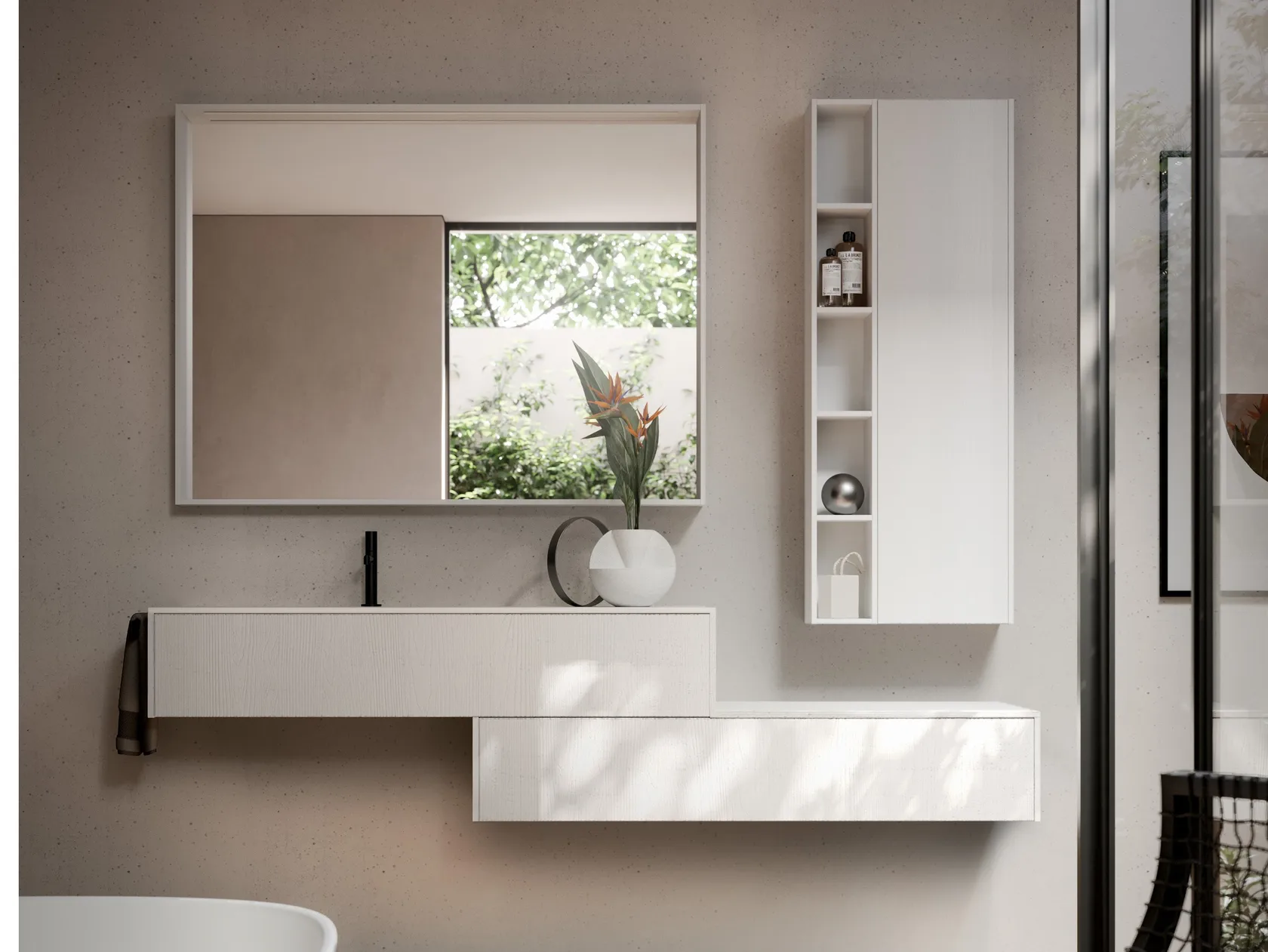 IDEA SENSE KIT 12 MOBILE DA BAGNO (TEAK LACCATO BIANCO)