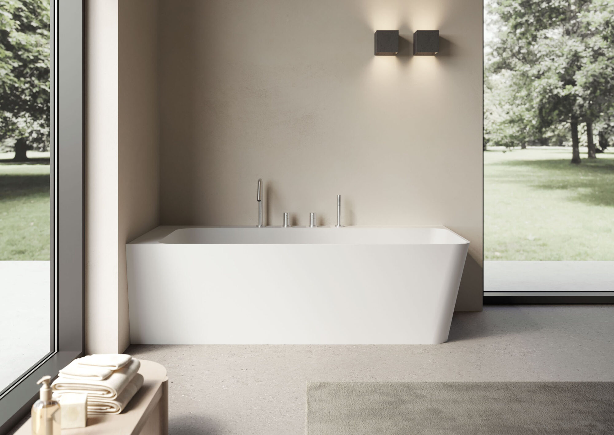 DISENIA Vasca ARES 165x75x50cm c/muretto ang.DX  M-SOLID