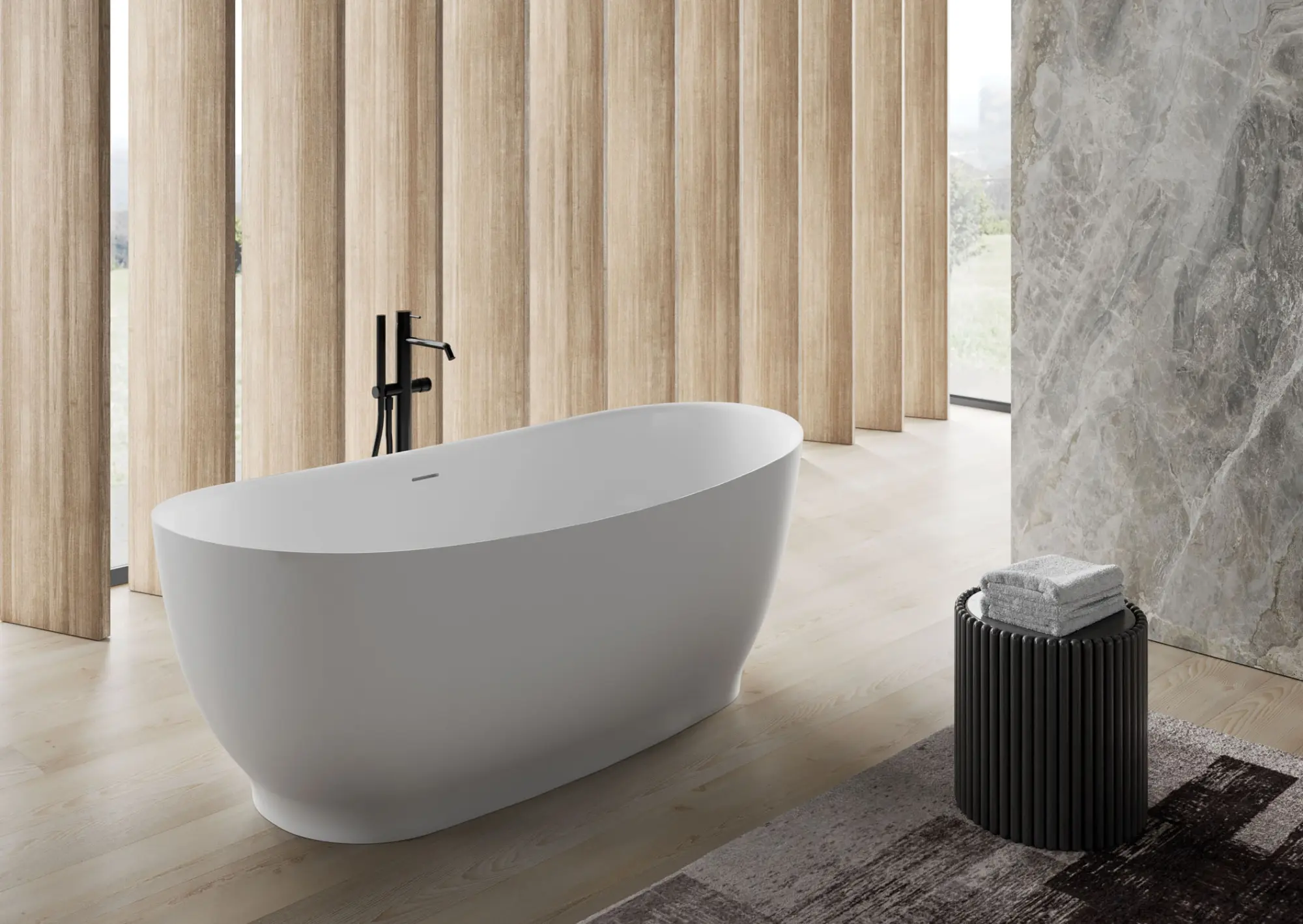 DISENIA Vasca Freestanding ISCHIA 165x78,5x61cm CRISTALPLANT