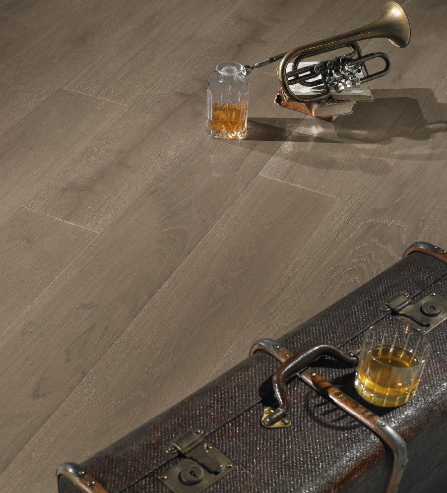 3 formati Rovere 'Rustica'Grigio Siderale mm.15x70x2000