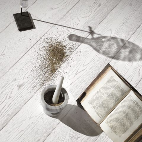 EASY PLANCIA Rovere 'Rustica'Bianco+Bianco  mm.10x150x1000