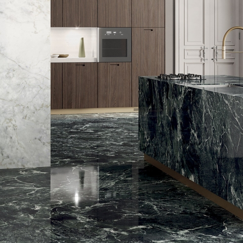 aosta green marble prelucidato sq.150X75