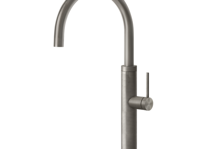 GESSI 316 Miscelatore monocomando con canna girevole, foro per miscelatore Ø33,5mm. Angolo di rotazione 360°, cartuccia Ø25 mm.  - STEEL BRUSHED