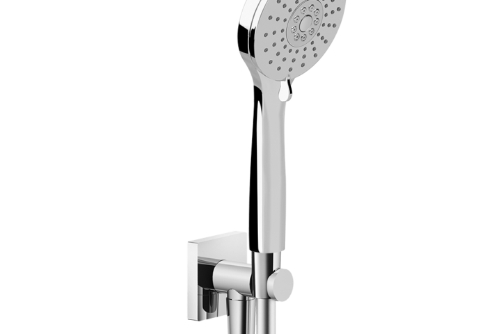 Set doccia con presa acqua, doccetta anticalcare e flessibile 1,50 m. Doccetta anticalcare tre getti - CROMO