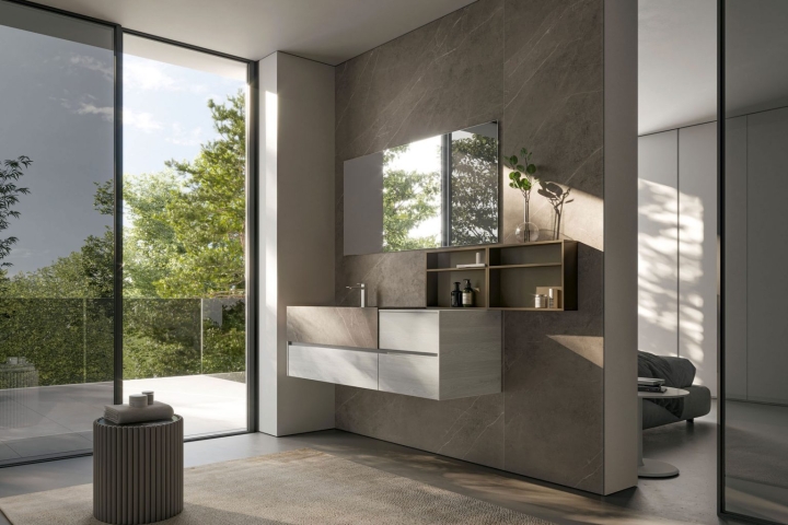 IDEA NYU KIT 16 MOBILE DA BAGNO (LACCATO MARRONE TERRA OPACO)