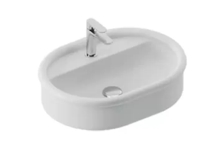 THE.ARTCERAM BRERA LAVABO APPOGGIO 60X45 CON RUBINETTO / SENZA DECORO