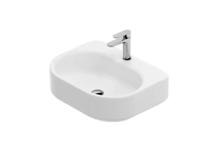 THE.ARTCERAM WONDER 55X43 LAVABO APPOGGIO/SOSPESO C/RUBINETTO /  SANIGLAZE